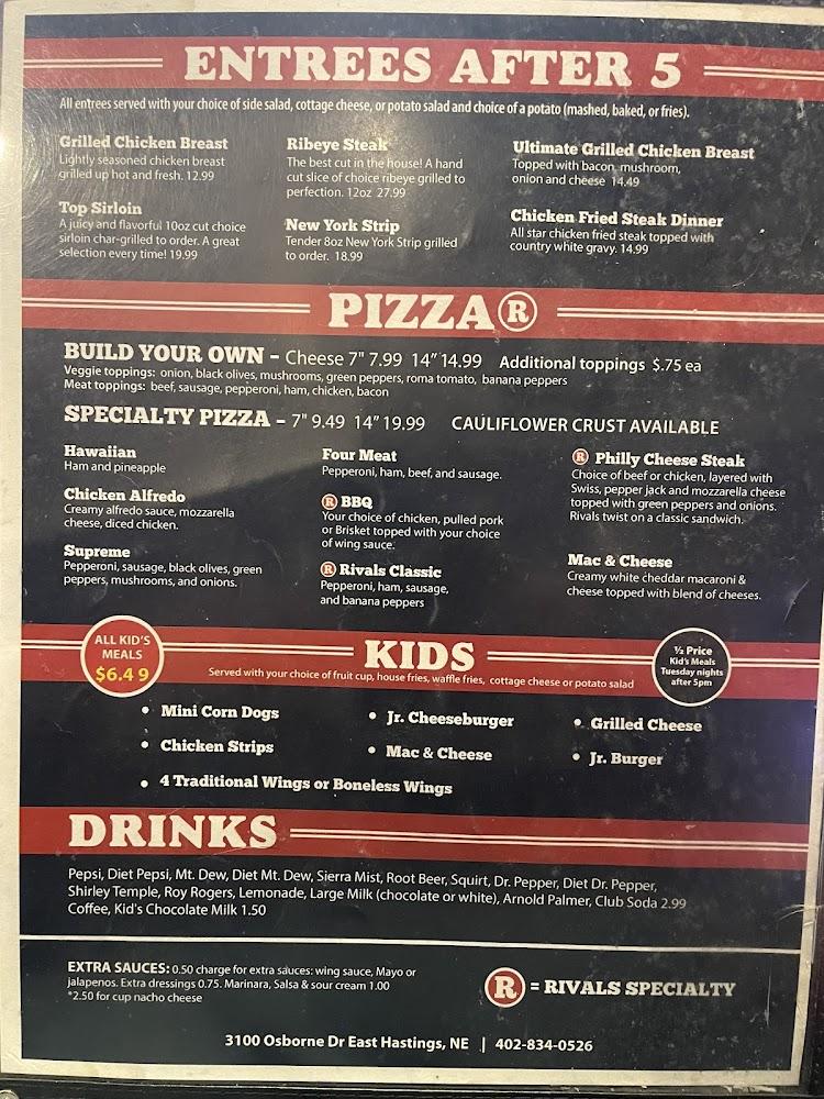 Rivals Bar & Grill Menu image 2