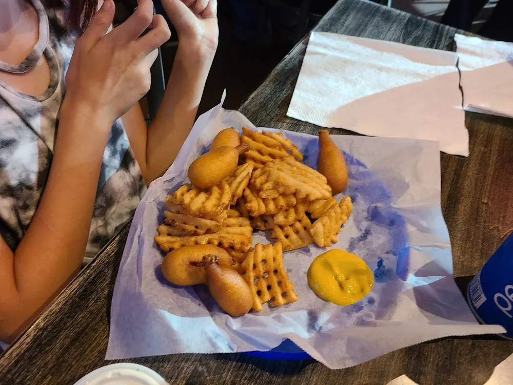 Mini Corn Dogs and Waffle Fries